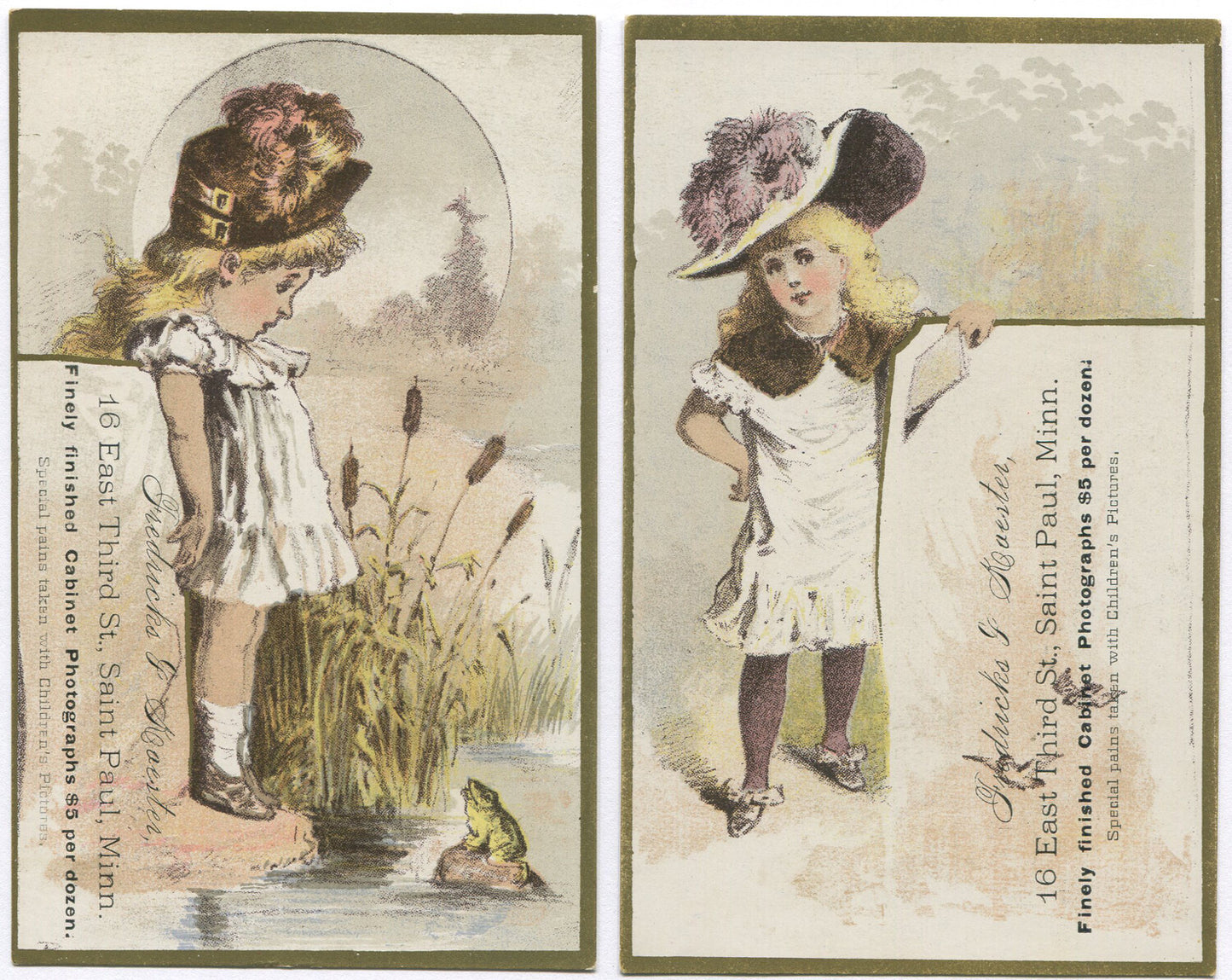 POSTCARDS/PHOTOGRAPHER ADVERTISEMENTS. 2 SET.