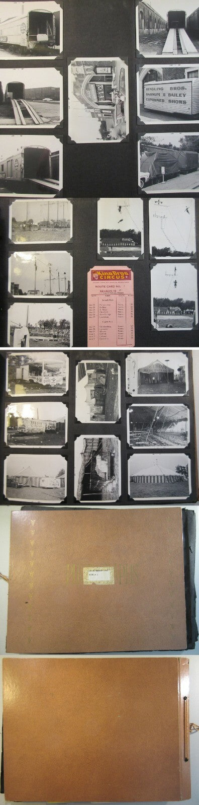 CIRCUS MEMORABILLA, PHOTOS, LETTERS, POSTCARDS IN ALBUM COLLECTION. 1950-70s.