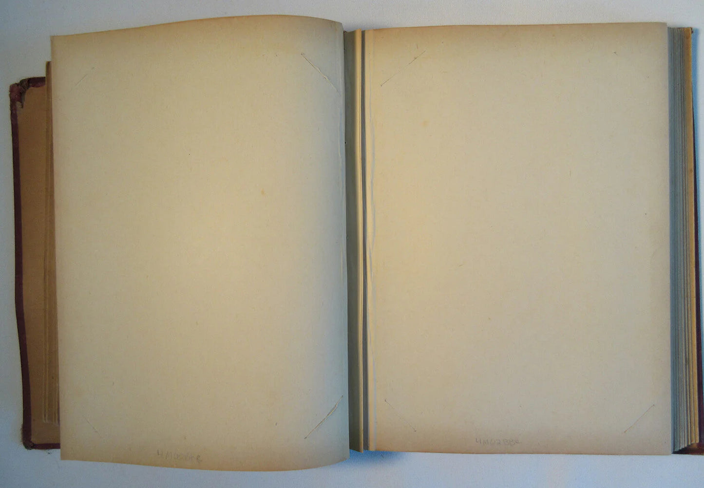 ANTIQUE PHOTO ALBUM, DISTRESSED PRESENTATION. PAGES SLIT TO HOLD 8X10 PHOTOS.