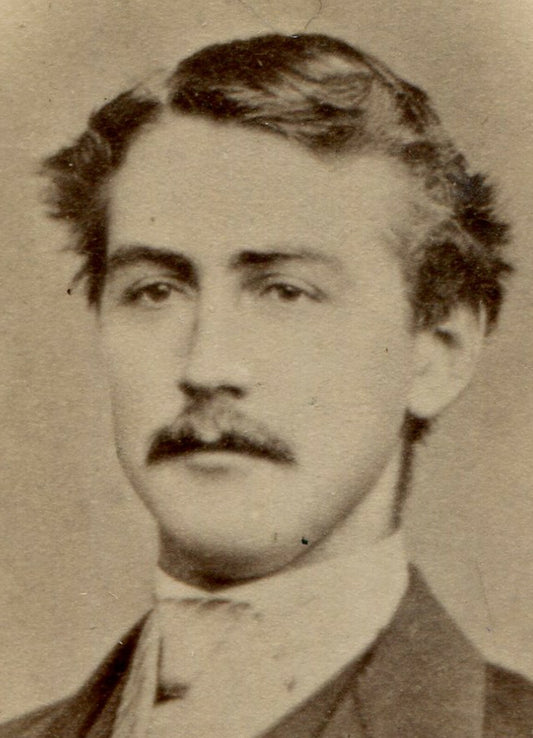 PROPER AND HANDSOME YOUNG MAN W/MUSTACHE. CDV. ST. JOHN, NEW BRUNSWICK, CANADA.