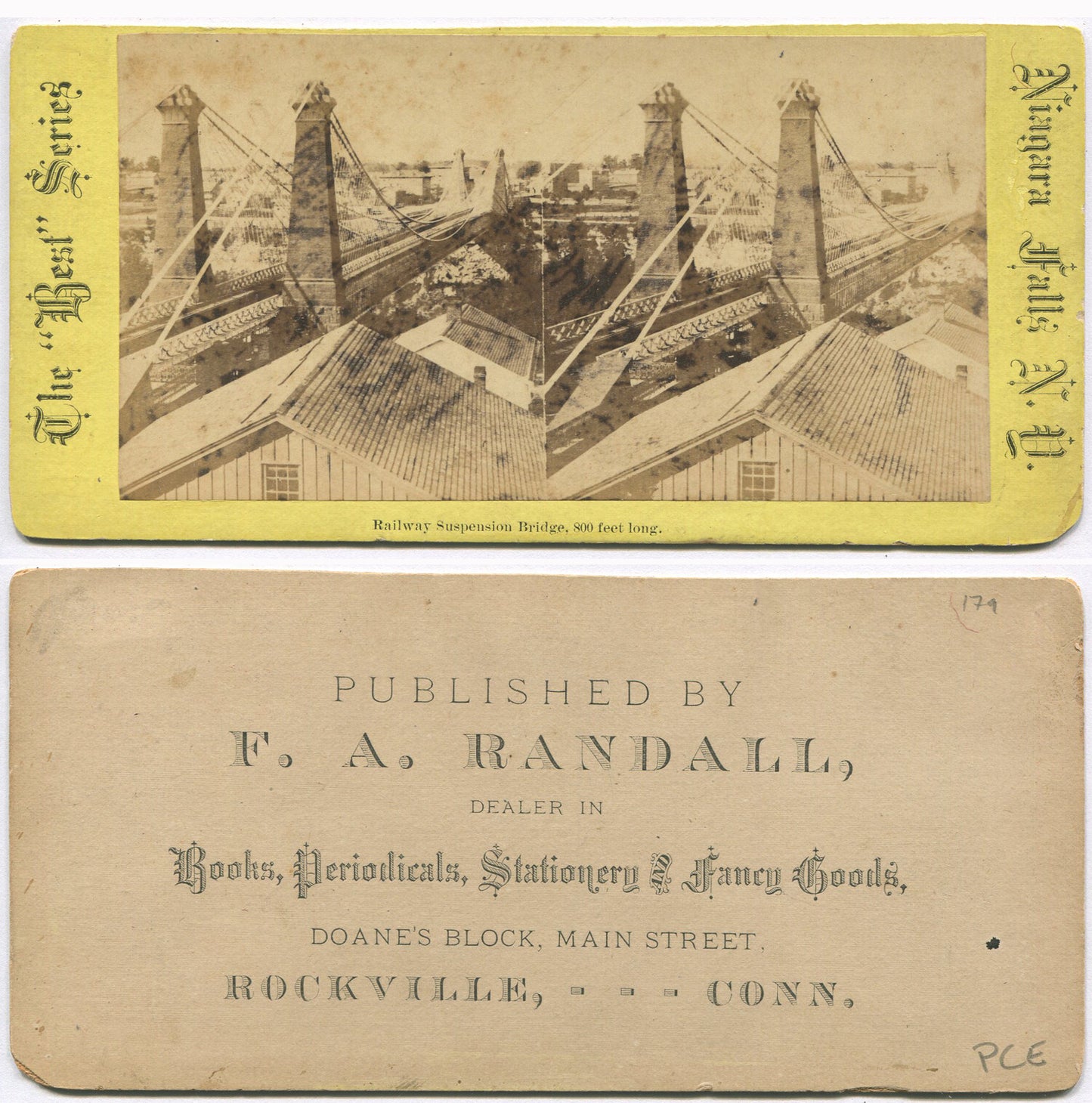 RAILWAY SUSPENSION BRIDGE. STEREOVIEW, NIAGARA FALLS, N.Y.