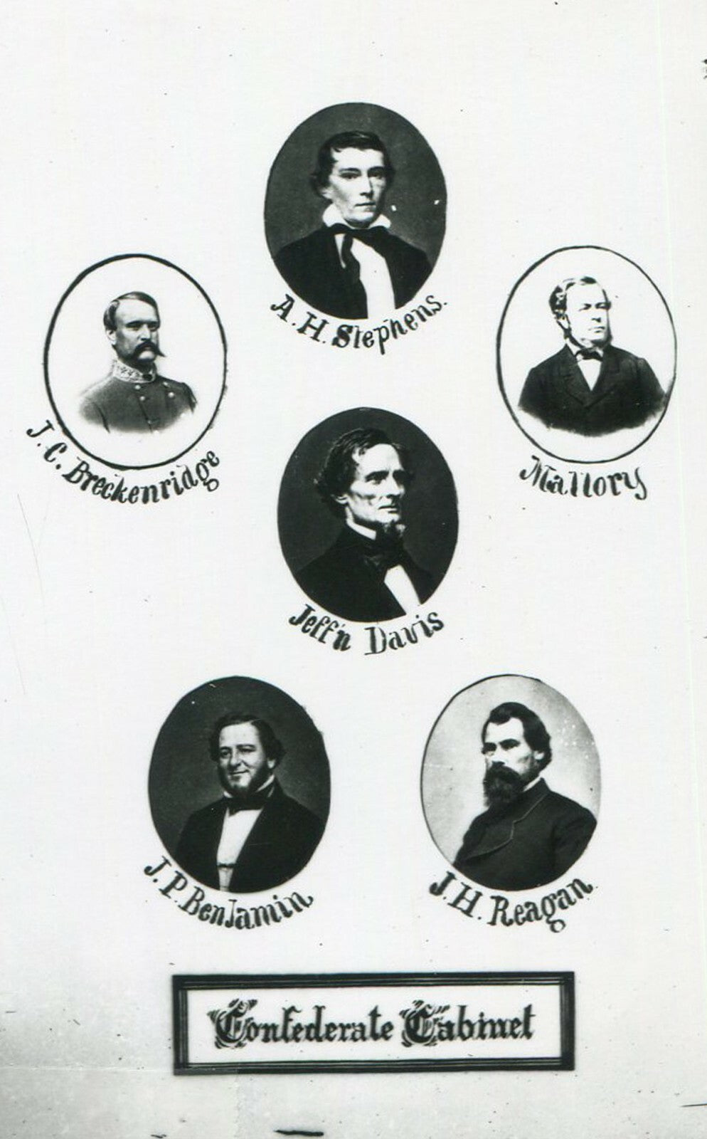 Vintage Civil War Confederate Cabinet Photograph - 8x10 Reproduction, CSA