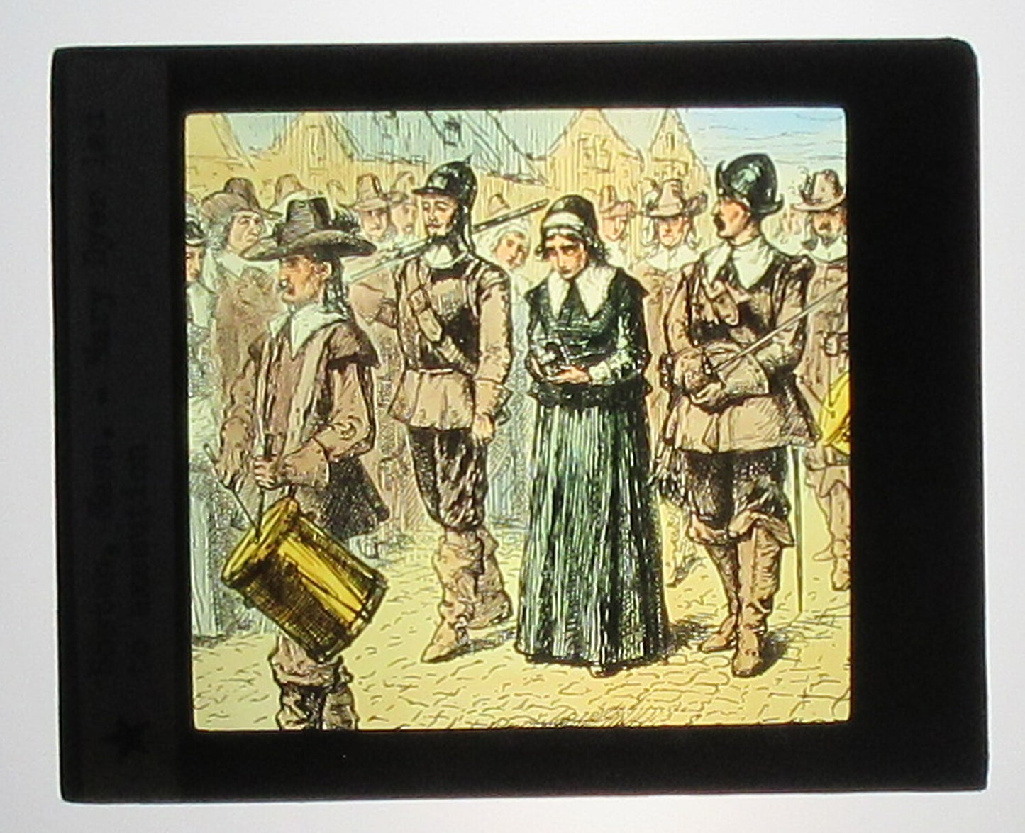 MARY DYER LED TO EXECUTION. ARTWORK. TINTED PHOTO ON GLASS.
