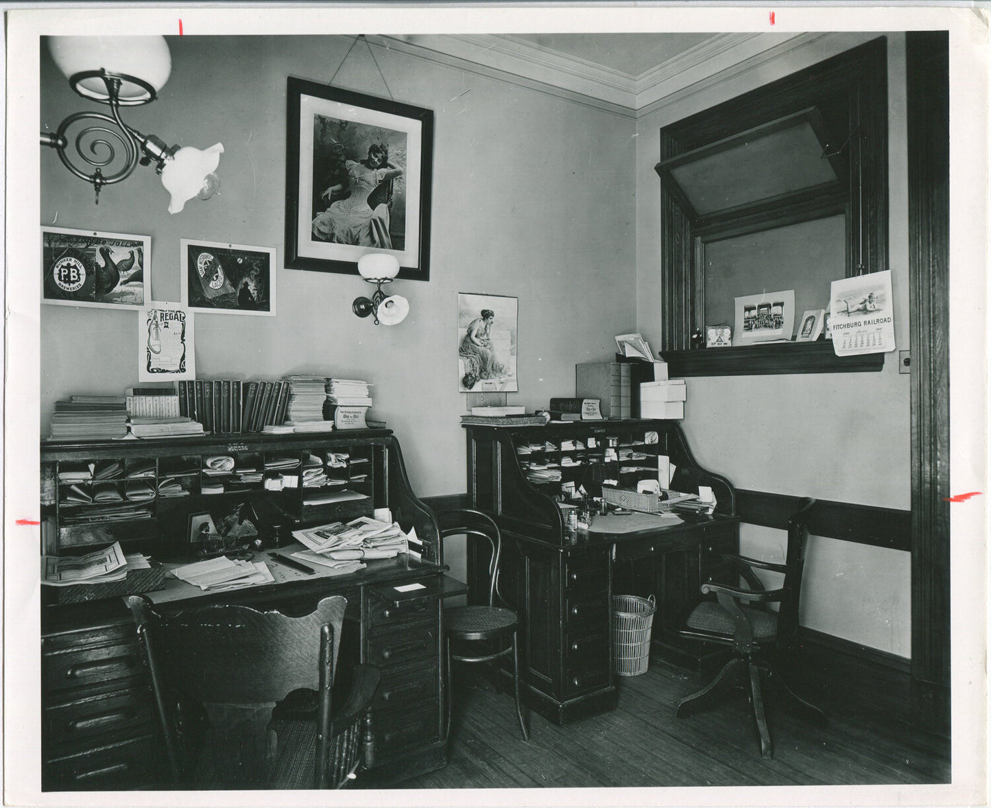 GEORGE WESTINGHOUSE CLERICAL OFFICE. BLACK AND WHITE SILVER PRINT 8 X 10.