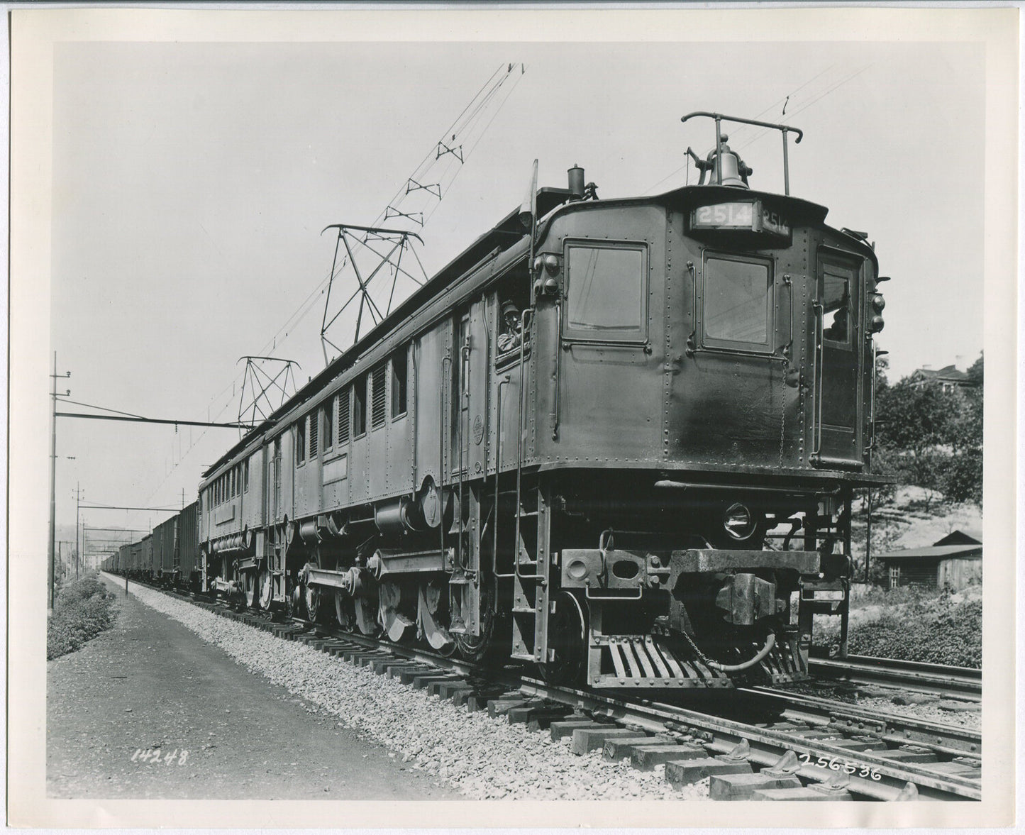 ELECTRIC LOCOMOTIVE. BLACK AND WHITE SILVER PRINT 8 X 10.