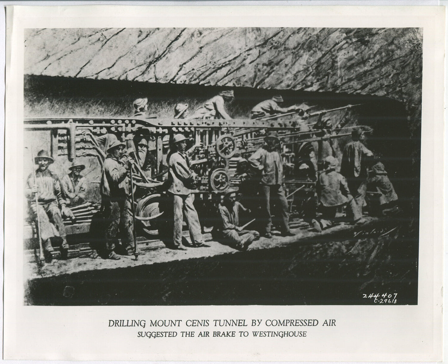 WESTINGHOUSE COMPRESSED AIR BRAKE IDEA. ARTWORK.BLACK & WHITE SILVER PRINT 8 X10