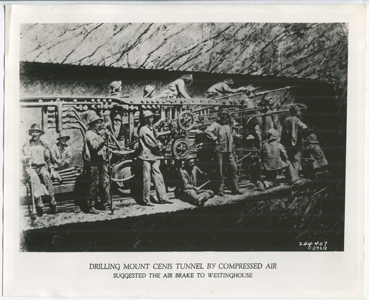 WESTINGHOUSE COMPRESSED AIR BRAKE IDEA. ARTWORK.BLACK & WHITE SILVER PRINT 8 X10