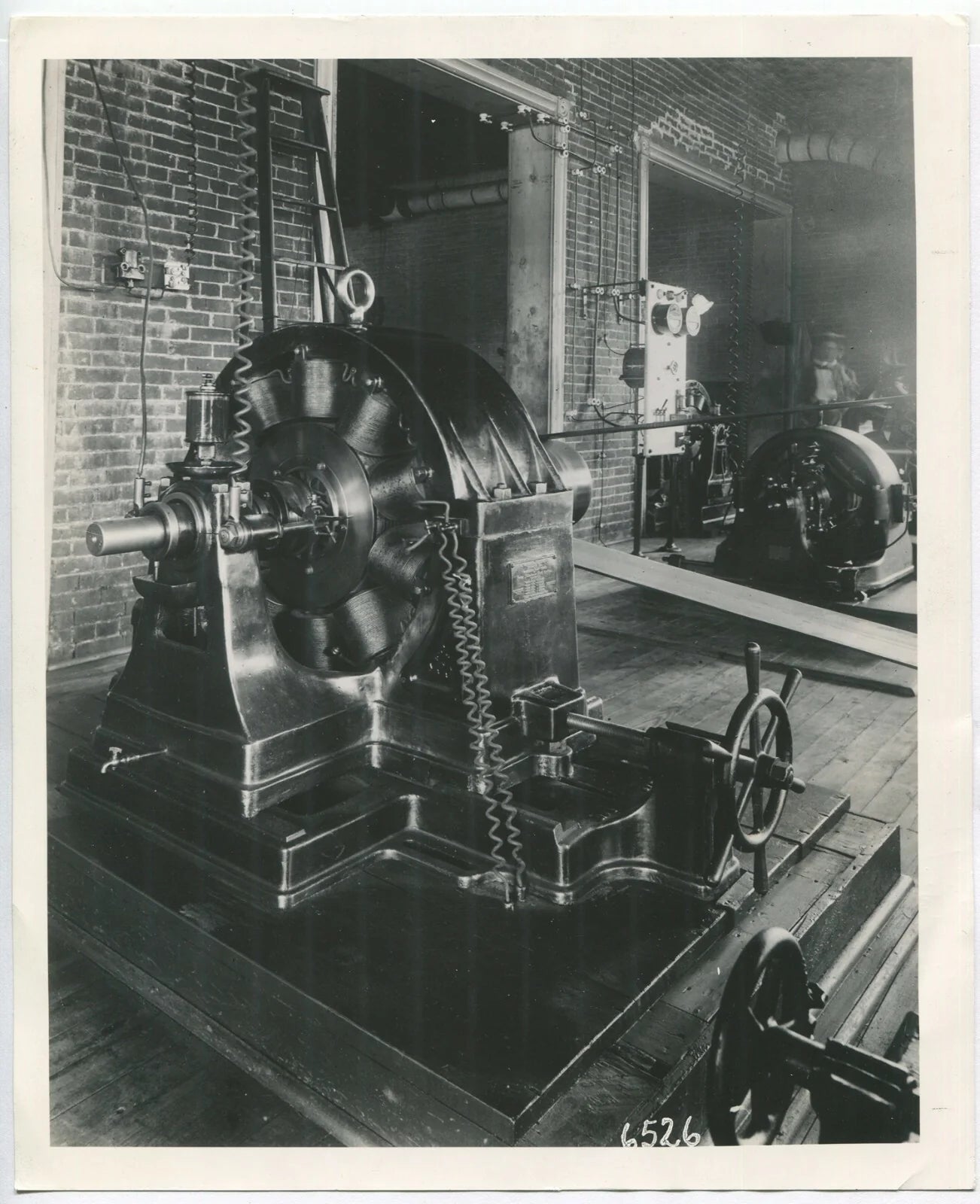 EARLY WESTINGHOUSE GENERATOR. BLACK AND WHITE SILVER PRINT 8 X 10.