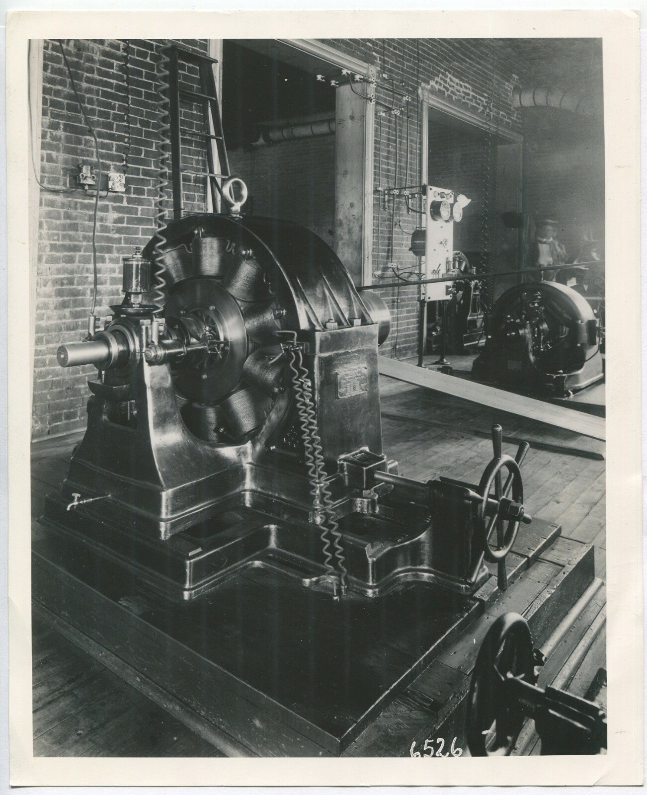 EARLY WESTINGHOUSE GENERATOR. BLACK AND WHITE SILVER PRINT 8 X 10.