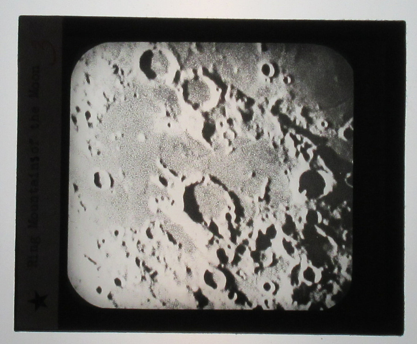 RING MOUNTAINS OF THE MOON. PHOTO ON GLASS. LANTERN SLIDE.