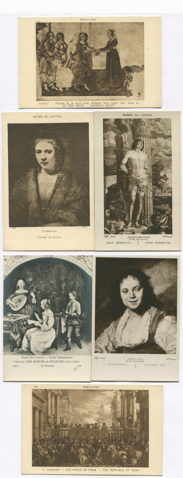 OLD MASTER PAINTING POSTCARDS. 7 SET. POSTCARD.