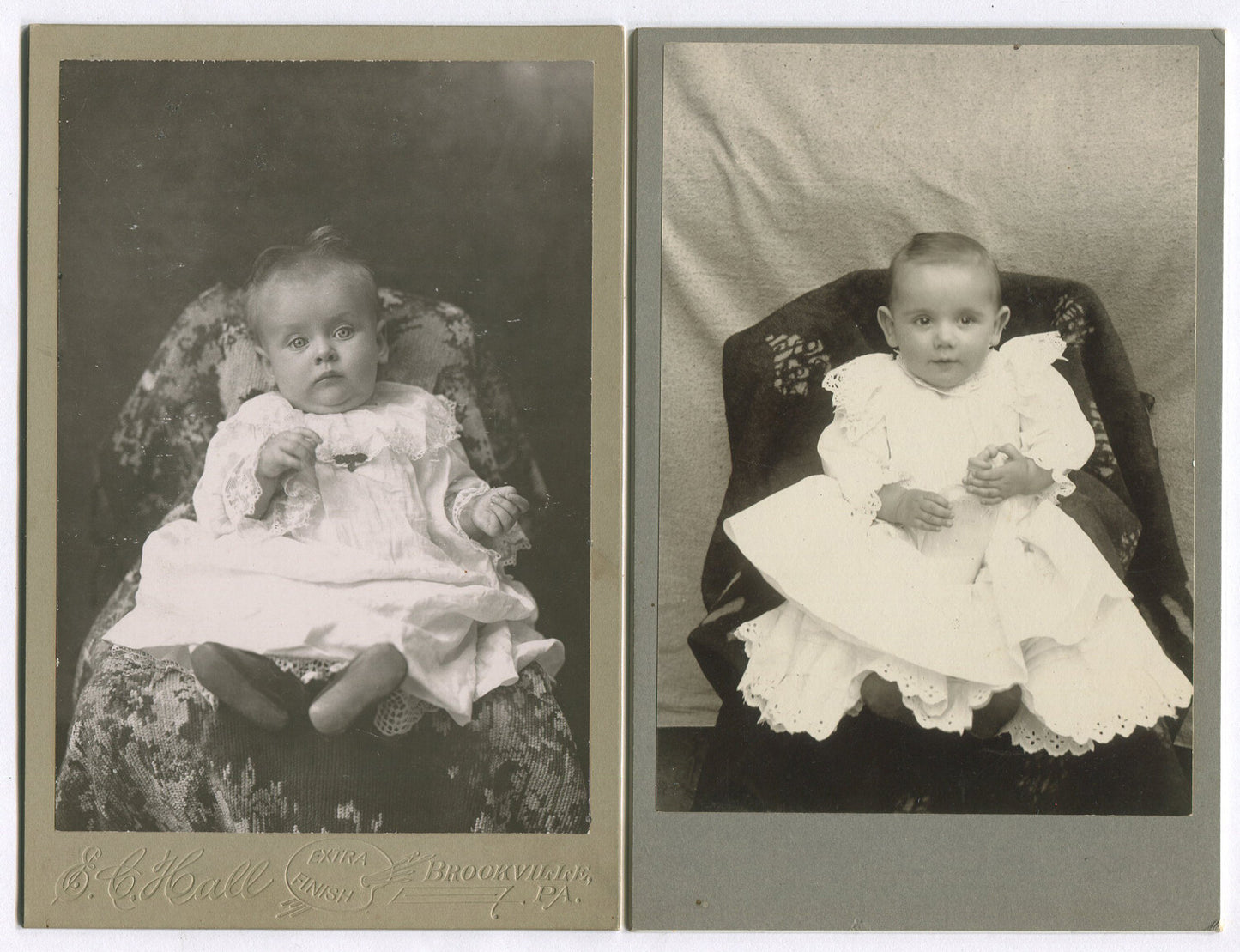 CUTE BABIES. CABINET CARD 2 SET.
