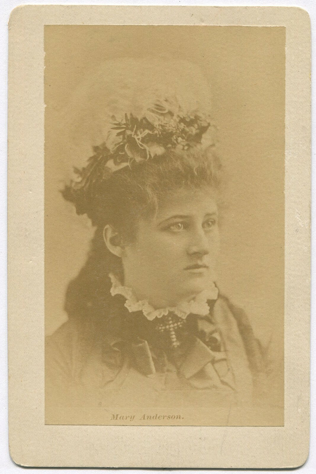 Vintage Cabinet Card: Mary Anderson, Stage Actress Portrait - Original Vintage