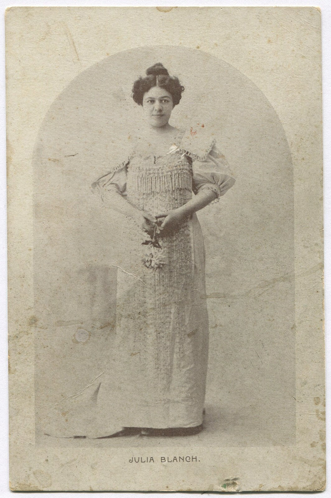 Vintage Julia Blanch Actress Cabinet Card Photo Lithograph - Original 4x6.5in