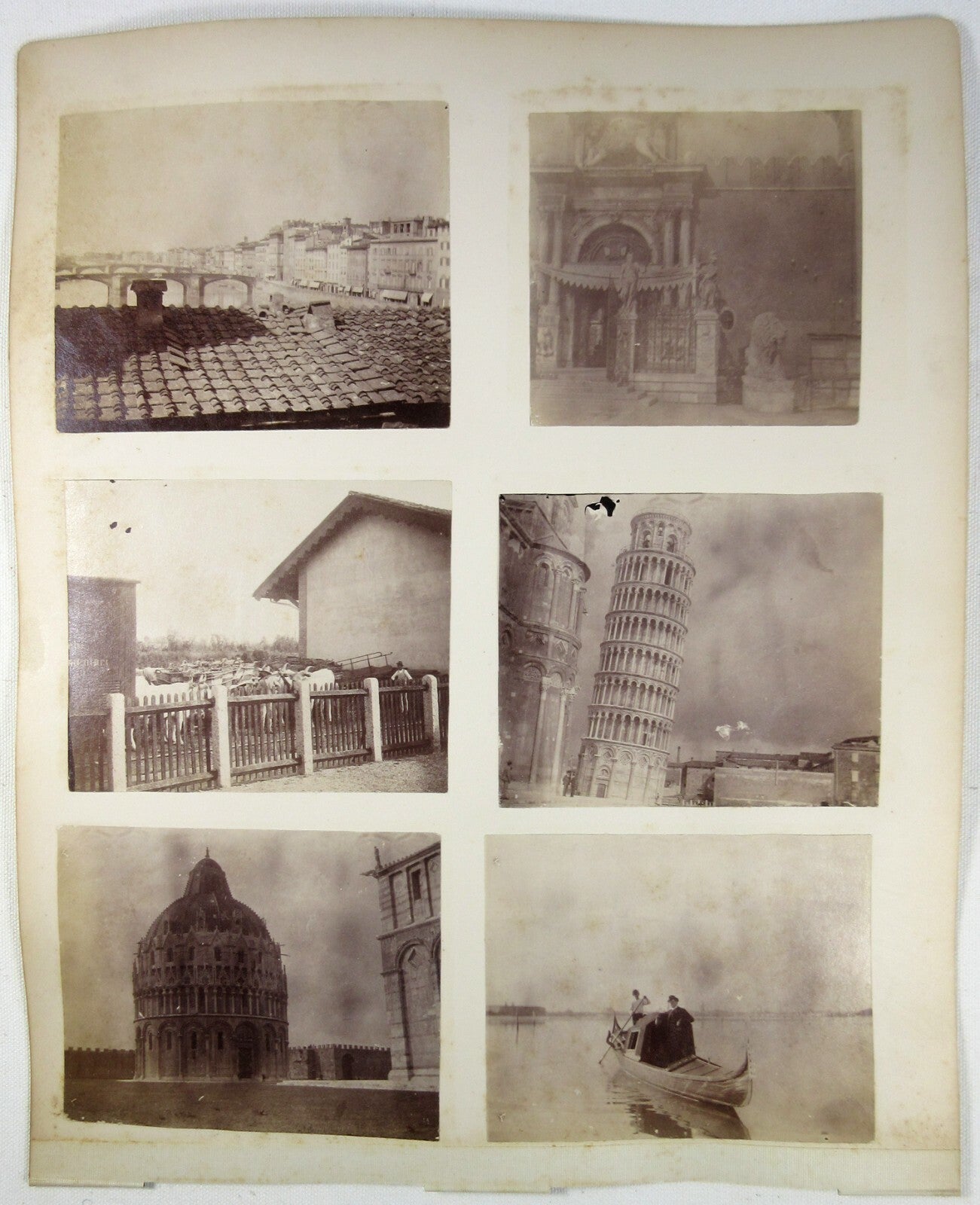 RUINS/SCENIC VIEWS OF ITALY. 12 0F 3.37X4.5 ALBUMENS ON 13.5X11 IN. 1,ALBUM PAGE