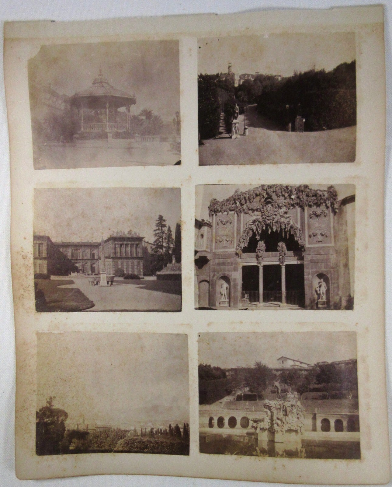 RUINS/SCENIC VIEWS OF ITALY. 12 0F 3.37X4.5 ALBUMENS ON 13.5X11 IN. 1,ALBUM PAGE