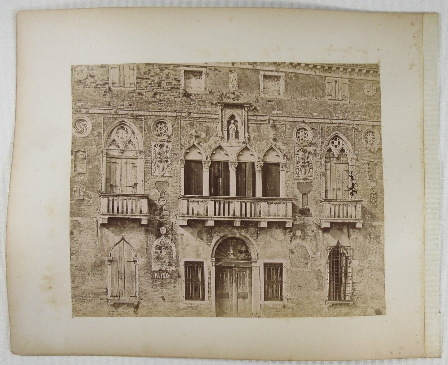 Vintage S. ZACCARIA Albumen Photo - Original Interior & Church Exterior, 8x10 on