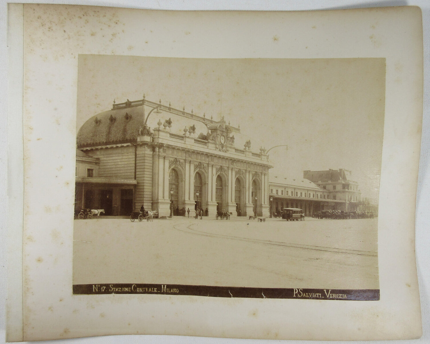STAZIONE CENTRALE, MILANO/PANORAMA, MILANO. 8X10 ALBUMEN ON BOTH SIDES OF PAGE
