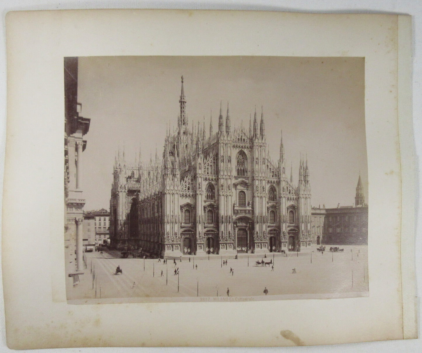 MILANO CATHEDRAL/ARCHITECTURE INTERIOR. 8X10 ALBUMEN ON BOTH SIDES OF PAGE.