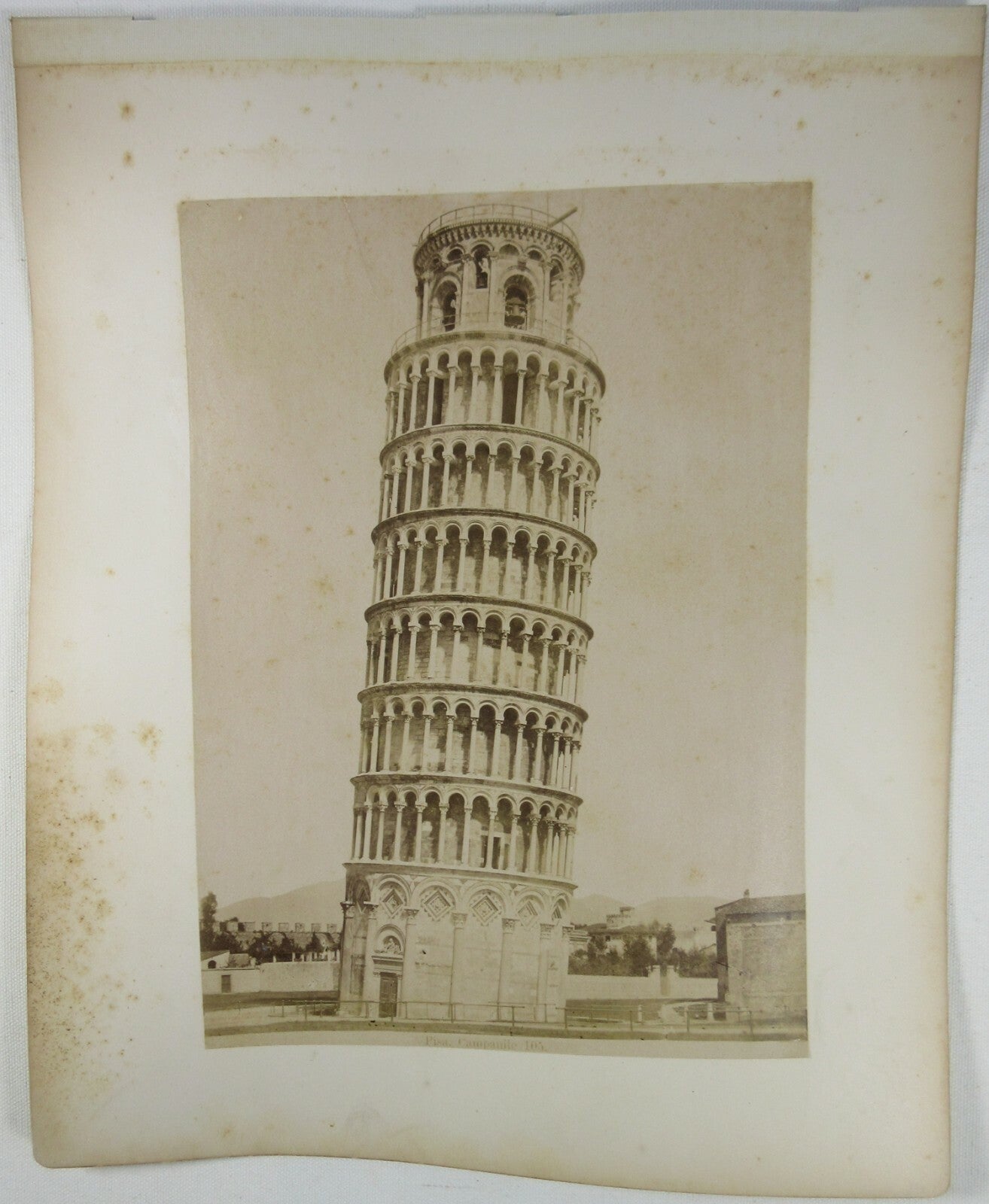 ROMAN ARCHITECTURE/PISA. 8X10 ALBUMEN ON BOTH SIDES OF 11X13.5 ALBUM PAGE.
