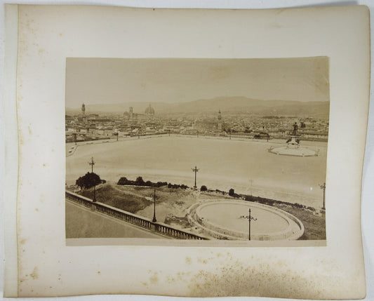 Vintage Plaza/S.Michele Italy Albumen Photo - 8x10 on 11x13.5 Page, Dual Views