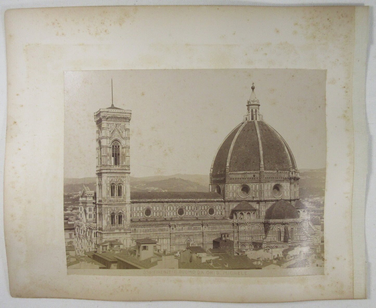 Vintage Plaza/S.Michele Italy Albumen Photo - 8x10 on 11x13.5 Page, Dual Views