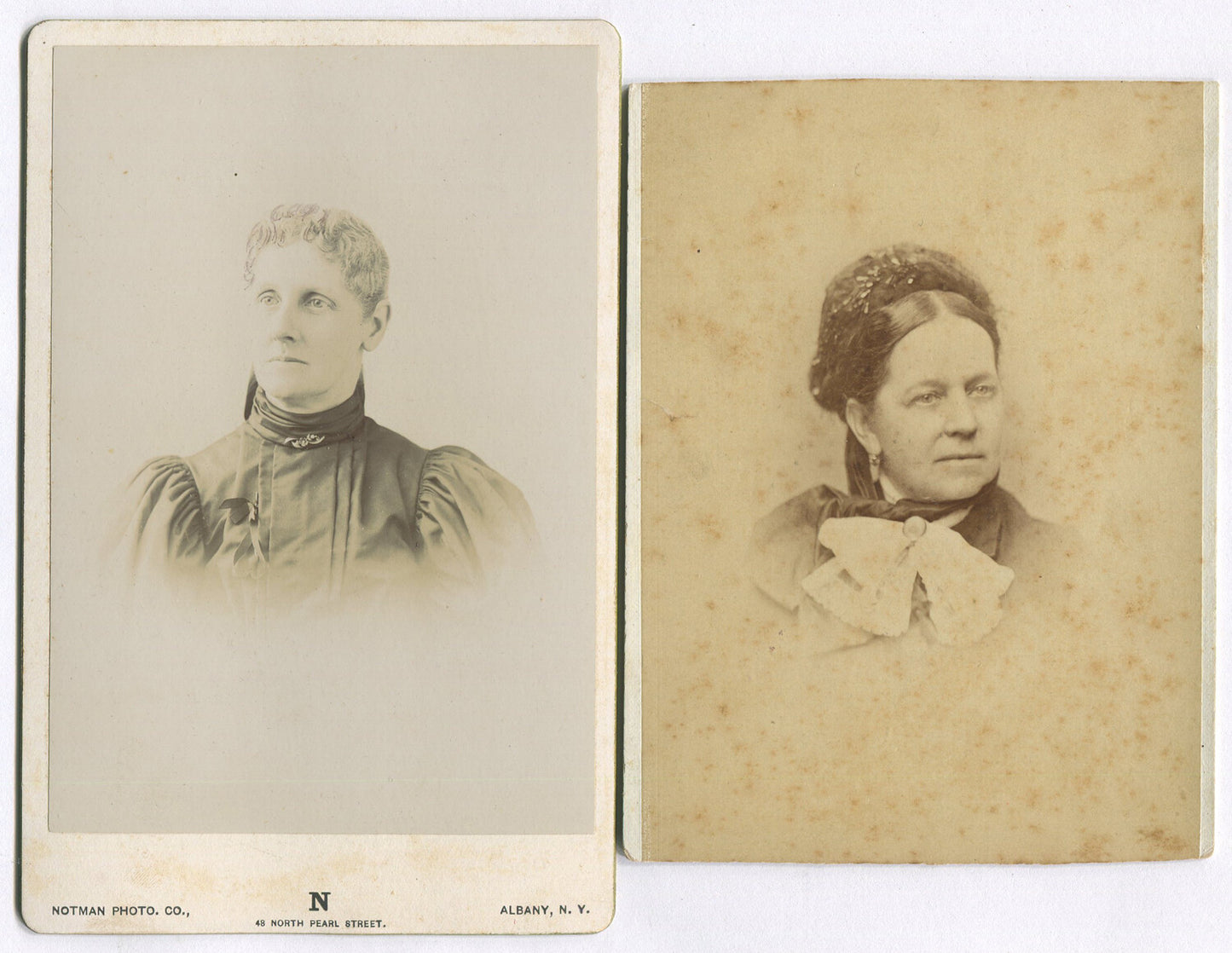 Vintage 4-Set Cabinet Card Set: Women Portraits, Early Photography, Wall Art &