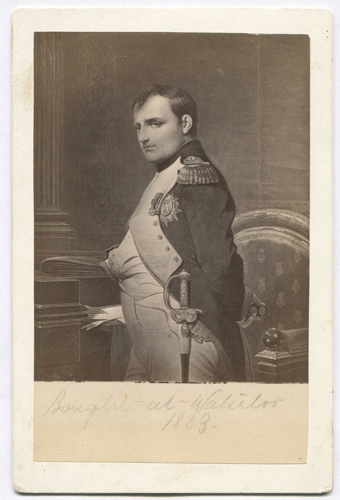 NAPOLEON, PHOTO OF ENGRAVING. CABINET CARD.