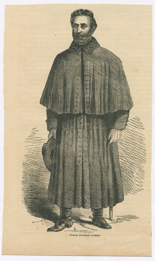GEN. THOMAS JONATHAN JACKSON, CSA. NEWSPRINT LITHOGRAPH. 8.5X5 INCHES.