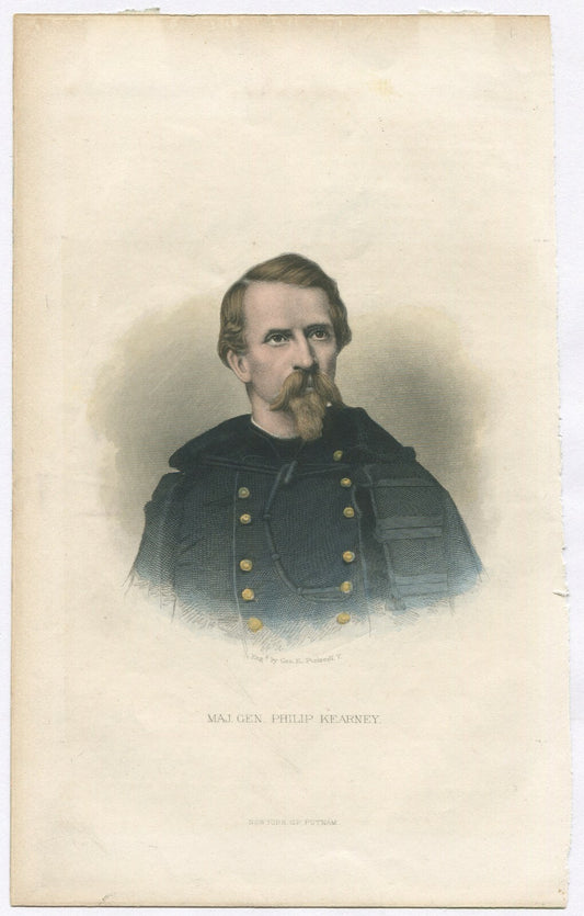 MAJ. GEN. PHILIP KEARNEY, USA.TINTED LITHOGRAPH 9.5X6 INCHES.