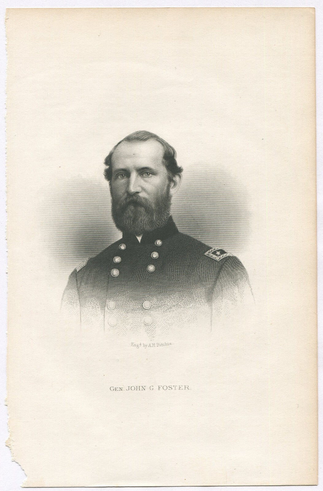 GEN. JOHN FOSTER,USA. LITHOGRAPH 9.25X6 INCHES.