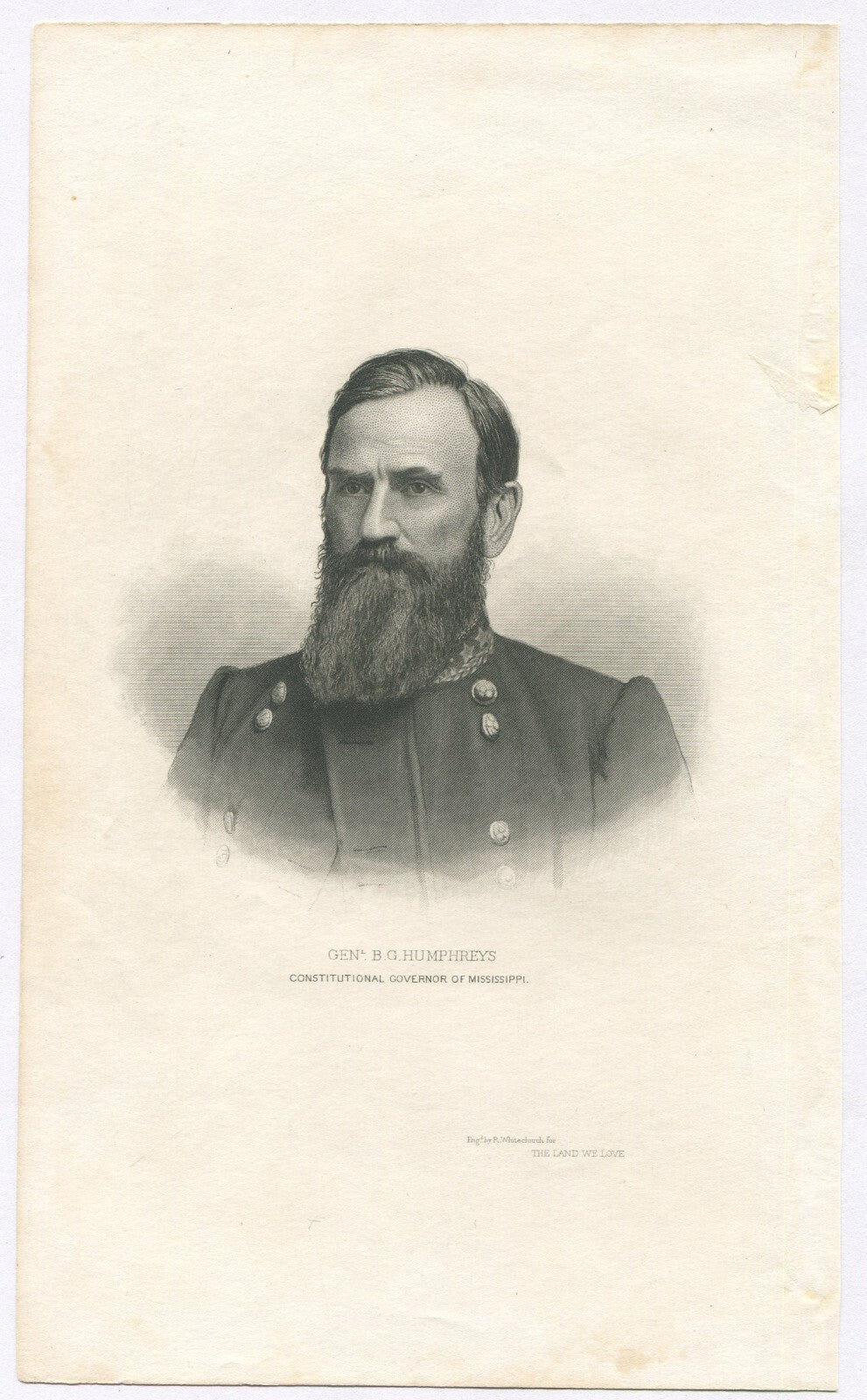 GEN.B.G.HUMPHREYS, USA. LITHOGRAPH 8.5X5.25 INCHES.