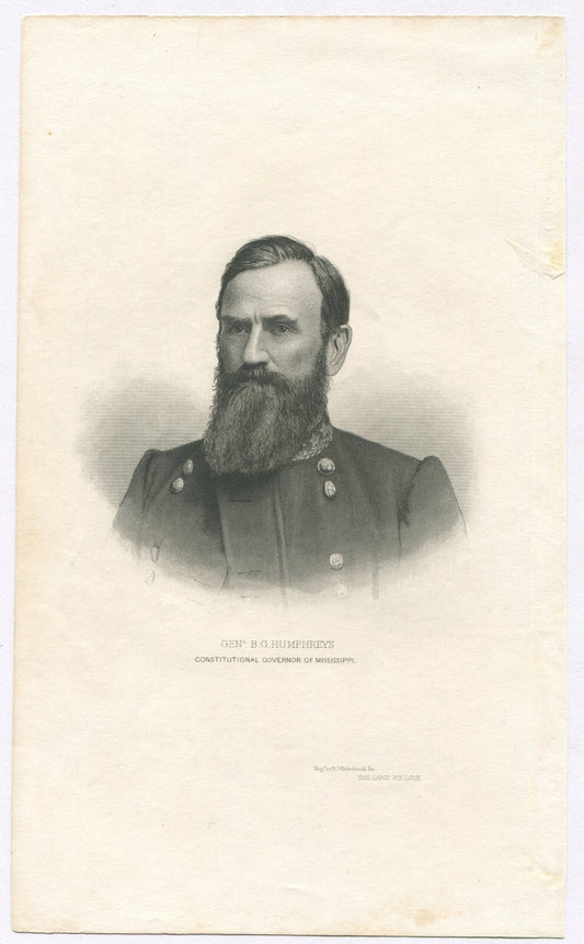 GEN.B.G.HUMPHREYS, USA. LITHOGRAPH 8.5X5.25 INCHES.