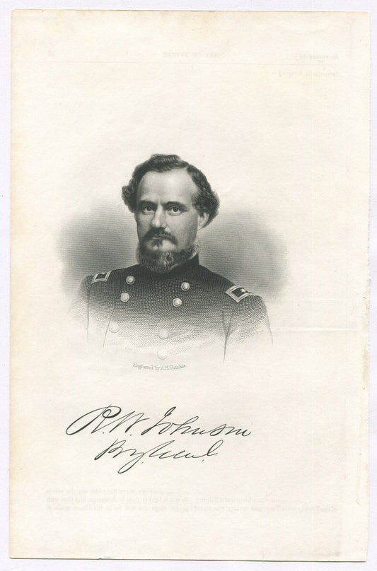 CIVIL WAR GENERAL,USA. LITHOGRAPH 9.5X6.25 INCHES.