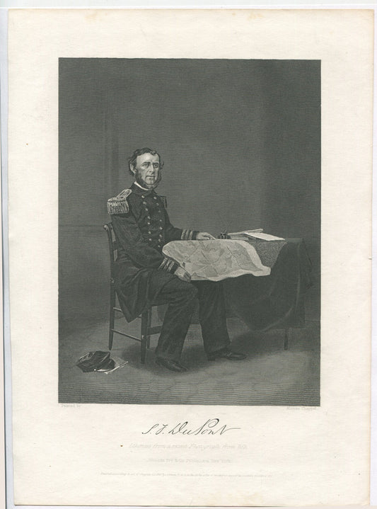REAR ADMIRAL S.F.DUPONT,USN, USA. LITHOGRAPH 10.75X7.75 INCHES.