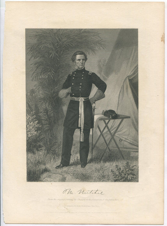 GEN. ORMSBY MITCHEL,USA. LITHOGRAPH 10.75X7.75 INCHES.