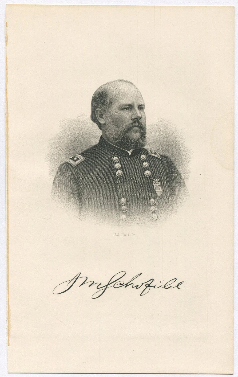 CIVIL WAR GENERAL,USA. LITHOGRAPH 9.5X5.5 INCHES.