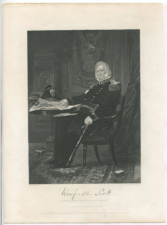 GEN.WINFIELD SCOTT,USA. LITHOGRAPH 10.75X8 INCHES.