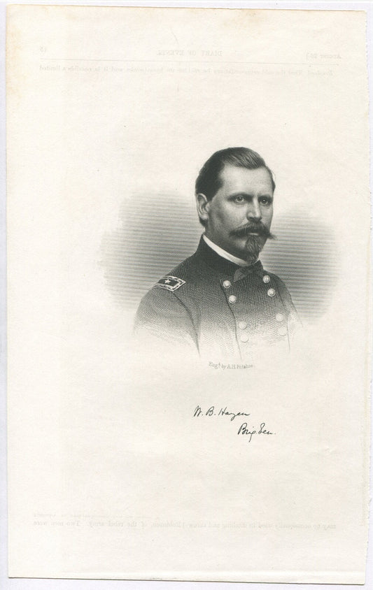 MAJ.GEN.W.B.HAZEN,USA. LITHOGRAPH 9.5X6 INCHES.