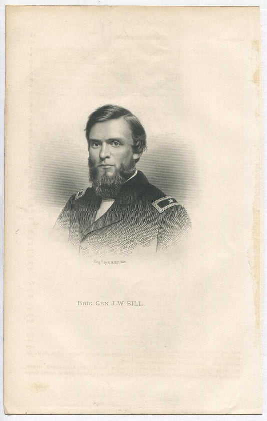 Vintage Brig Gen J.W. Still USA Original Lithograph 9.5x6 in - Military Portrait Wall Art