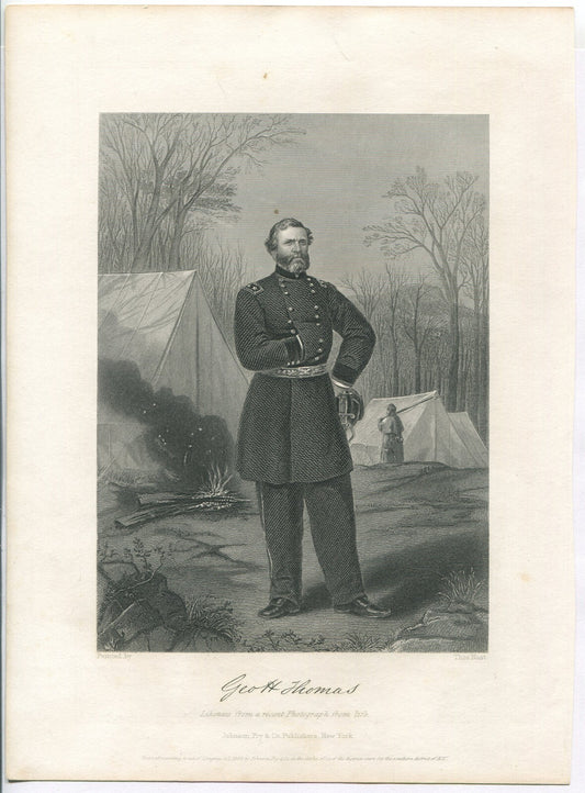 GEN.GEORGE H.THOMAS, USA. LITHOGRAPH 10.75X8 INCHES.