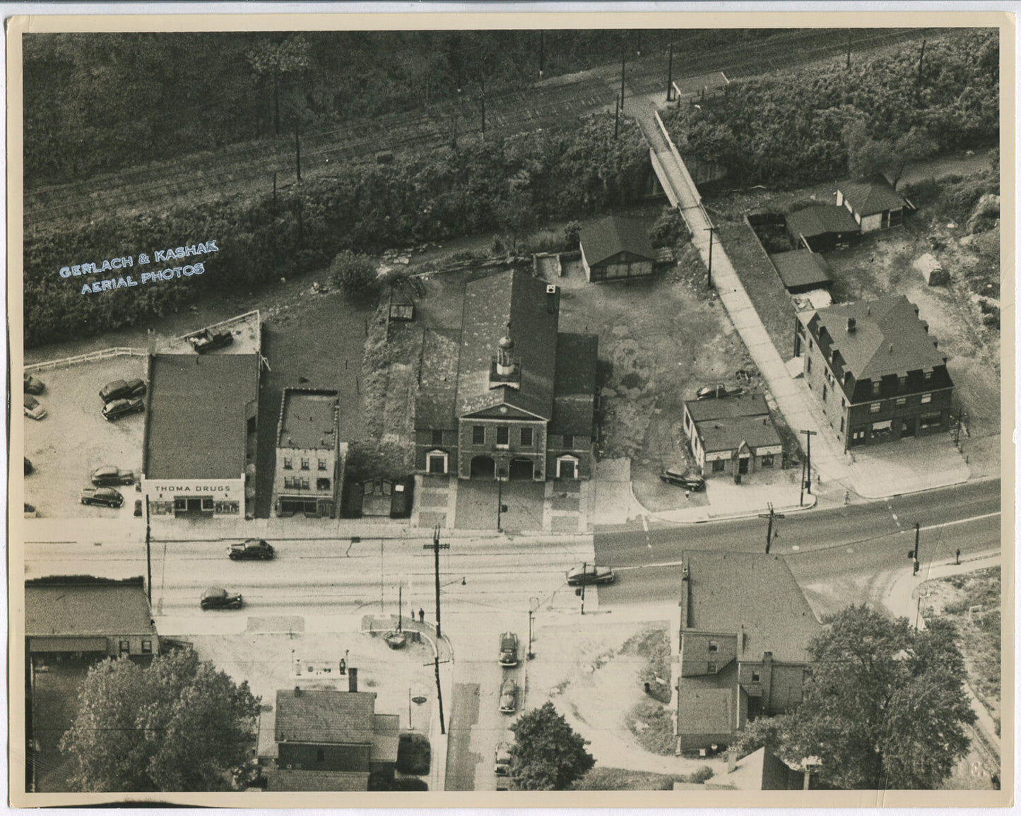 PITTSBURGH AERIAL VIEW BY GERLACH & KASAK. 8X10 B&W. 1940-60.