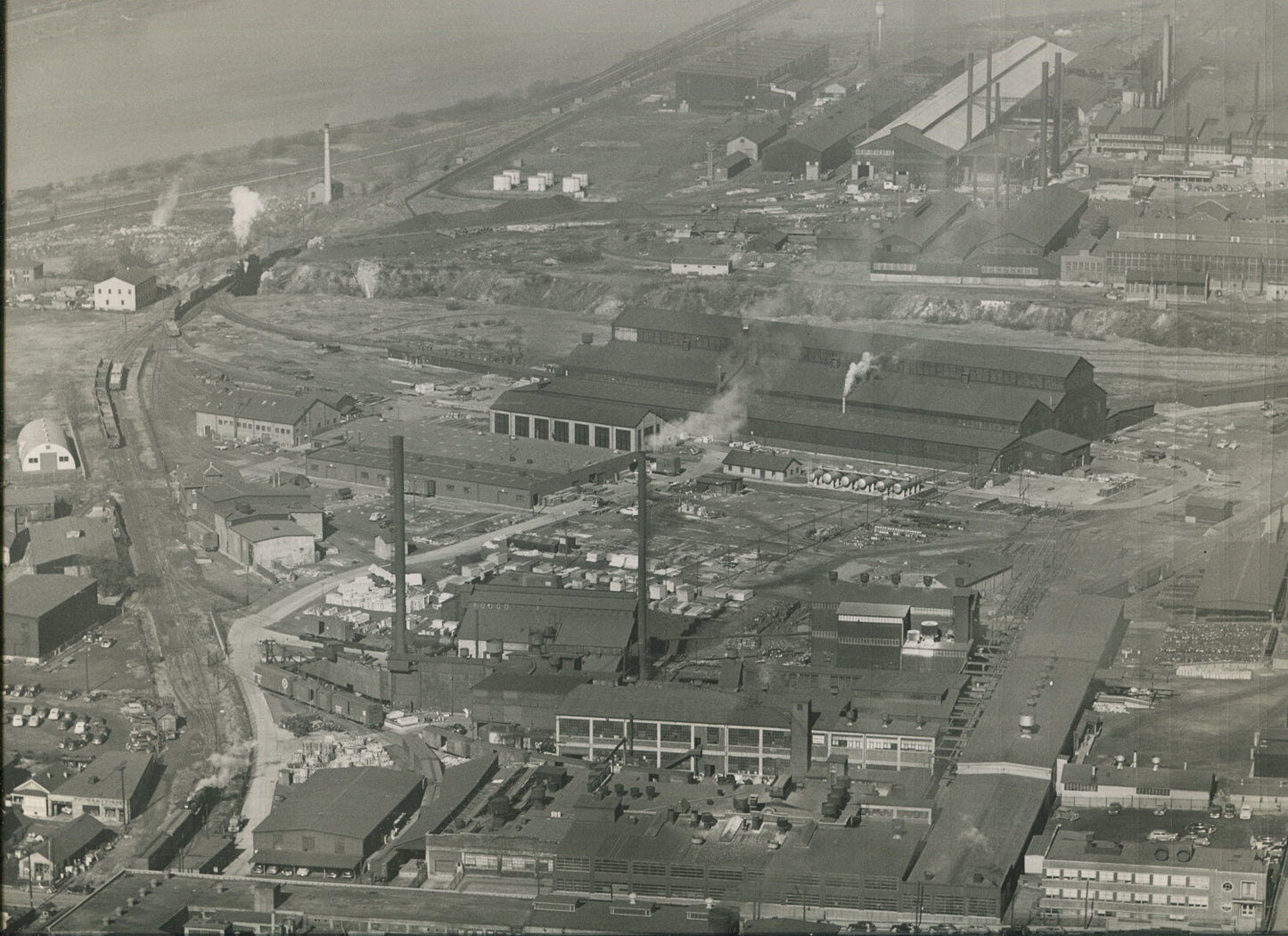 INDUSTRIAL PITTSBURGH, PA. AERIAL VIEW BY GERLACH & KASAK. 11X14 B&W. 1940-60.