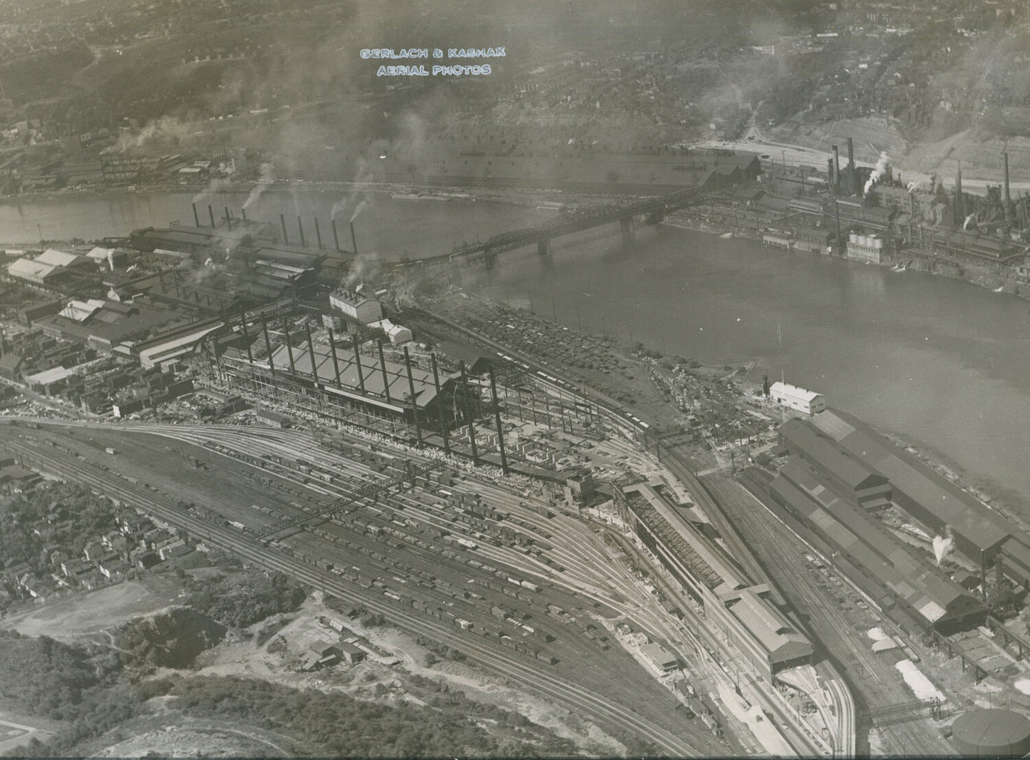 STEEL MILLS, PGH. AERIAL VIEW/GERLACH & KASAK, 1940-60.