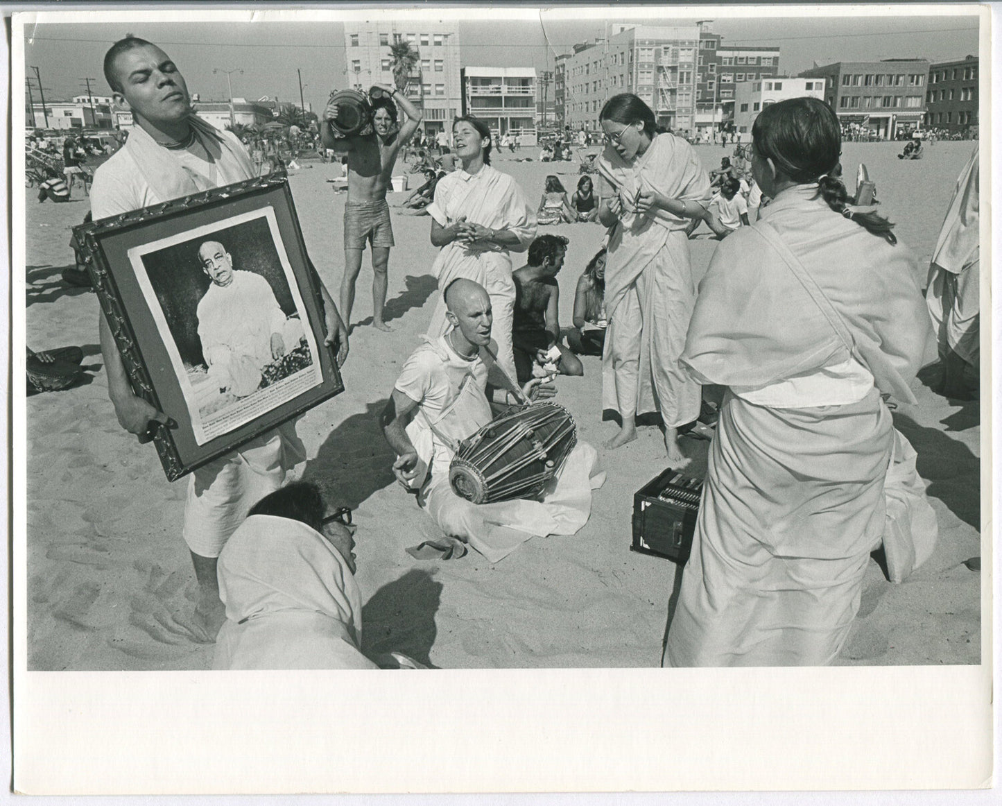 HARI KRISHNA FAITHFUL, 1960-70. BLACK AND WHITE SILVER PRINTS DIMENSIONS 8X10 IN