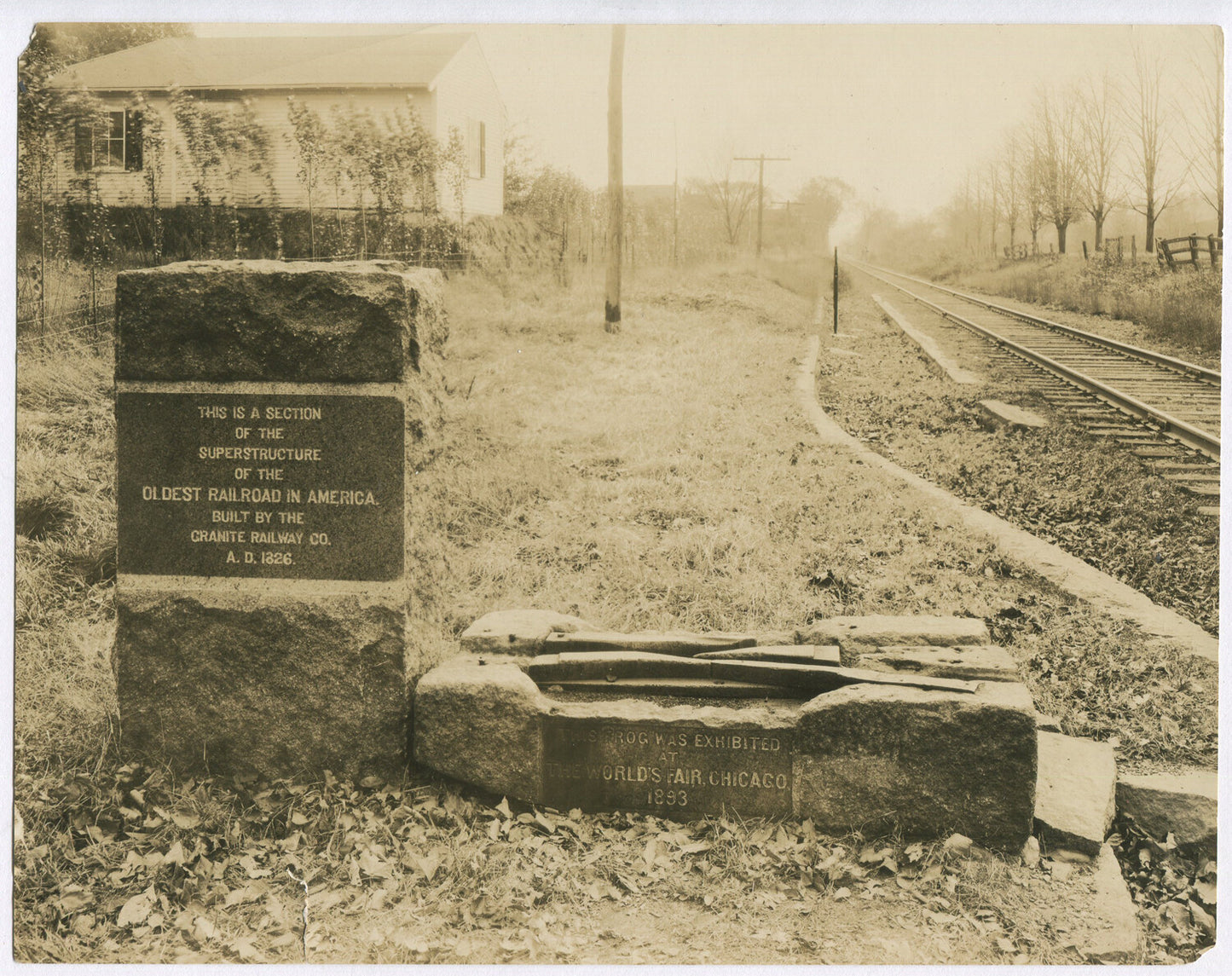 GRANITE RAILWAY, OLDEST IN AMERICA. 4 SET 7.5X9.75 TONED SILVER PRINTS, VINTAGE.