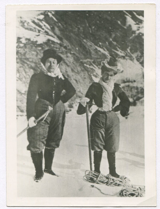 Vintage 1940s Black-and-White Photo: Actors in Costume & Climbing Gear, 4.5x3.5,