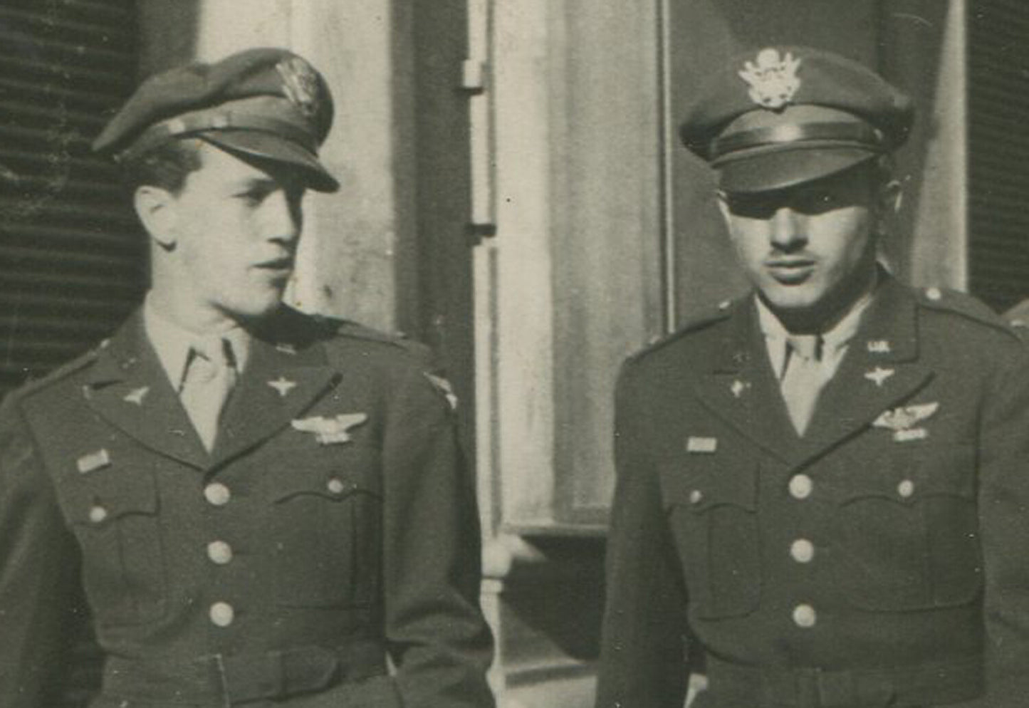 Vintage WWII U.S. Soldier Dress Uniform Photo, Rome, Italy - 3.25x5 B&W Silver
