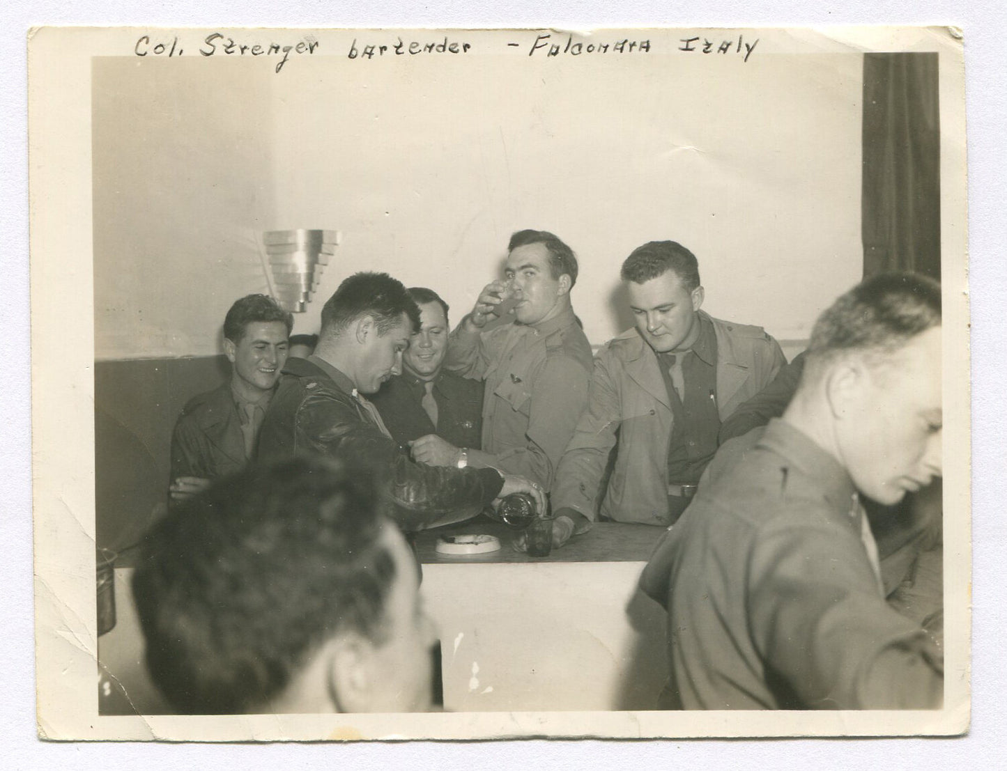 Vintage WWII U.S. Military Photo - Servicemen Relaxing in Falconara, Italy