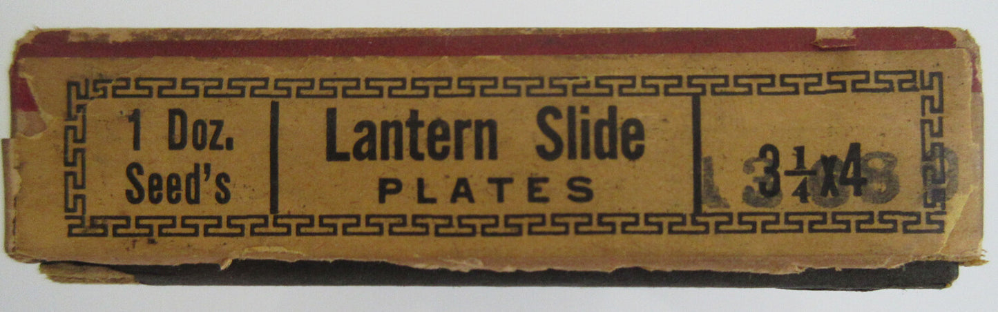 LANTERN SLIDES, PHILIPPINE SCENE,SPINNING COTTON. 8 SLIDES. VINTAGE BOX.
